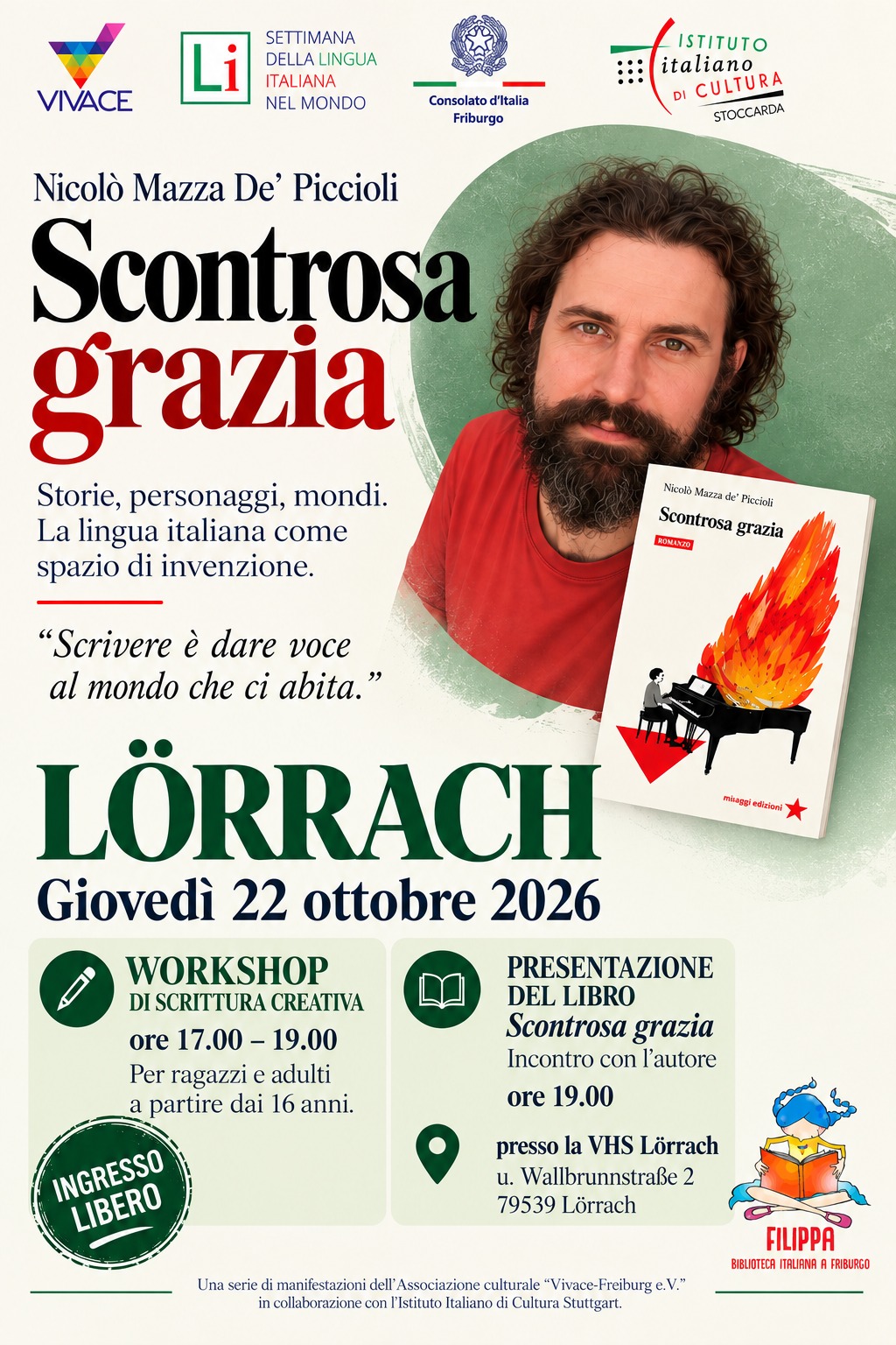 🇮🇹📚 Scontrosa grazia: Un viaggio tra parole, letteratura e creatività a Lörrach!